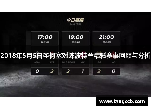 2018年5月5日圣何塞对阵波特兰精彩赛事回顾与分析